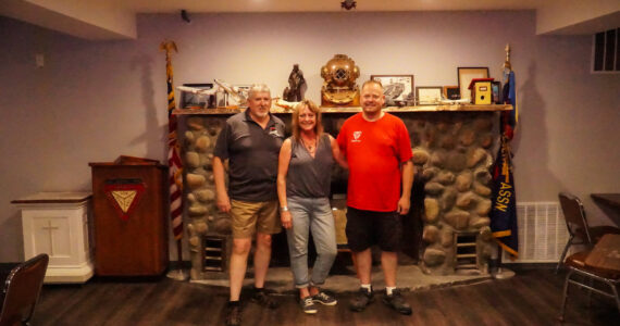 Ferron Rice, Sherri Marsolk & Brent Hundley of the Fleet Reserve Association Branch 97 pose at the Crow’s Nest Lounge on 8th Ave. (Photo by Sam Fletcher)