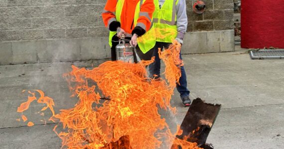 Photo provided
Island County employees practice fire safety training.