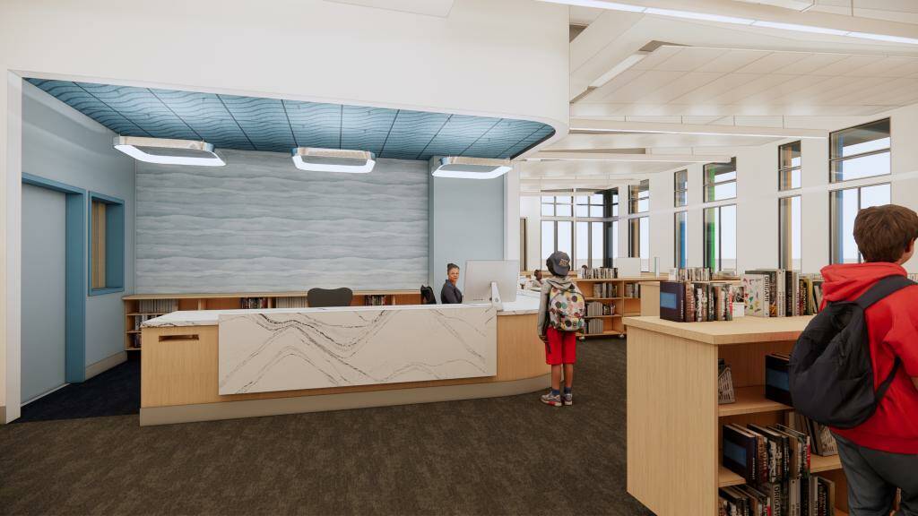 Photo from Oak Harbor Public Schools
A rendering of the Crescent Harbor Elementary library.