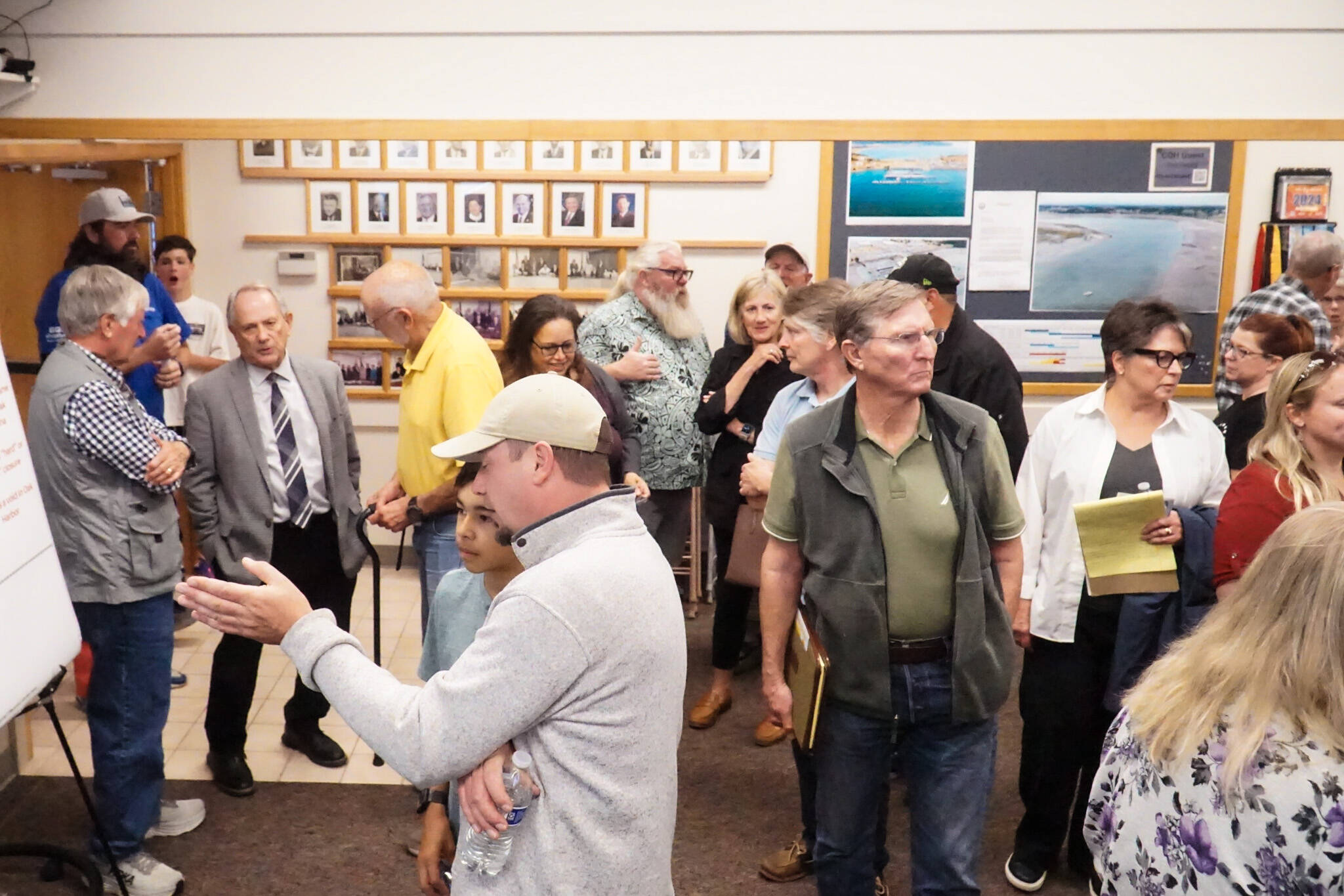 Over 40 people came to City Hall on Wednesday to discuss the future of the Oak Harbor Marina. (Photo by Sam Fletcher)