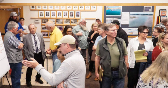 Over 40 people came to City Hall on Wednesday to discuss the future of the Oak Harbor Marina. (Photo by Sam Fletcher)