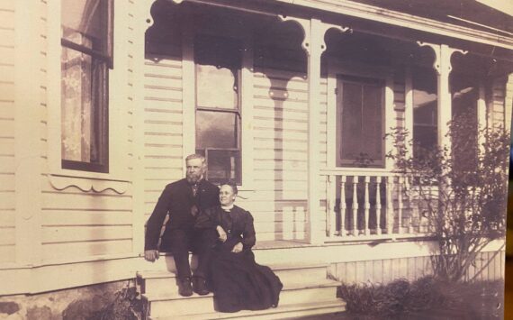 photo provided
Francis and Mary Ellen LeSourd sit on the porch of the home they built in 1892.