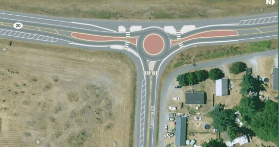 A Department of Transportation rendering of the soon-to-be compact roundabout at West Fakkema Road and Highway 20. (Photo provided)