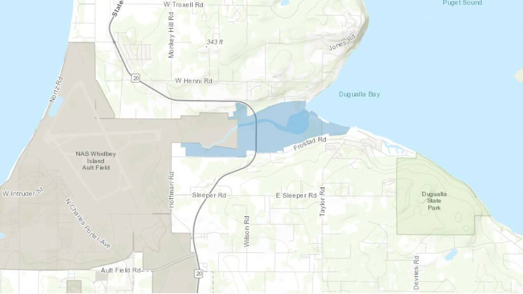 GIS image
This map shows the boundaries of Island County Diking District 3 in blue.