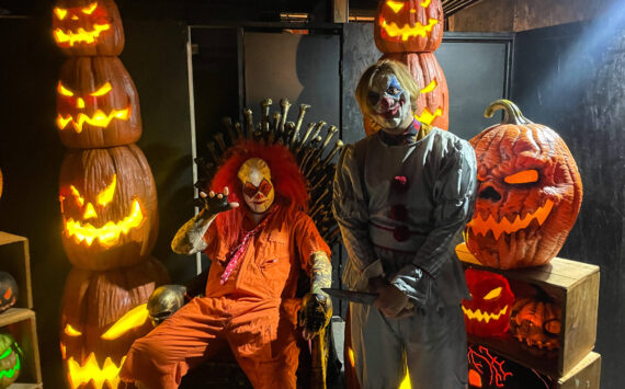 Cackles the Clown (left) and Sam Fletcher pose at Return of Frightville. (Photo provided)