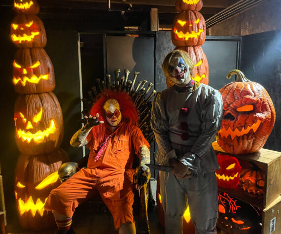 Cackles the Clown (left) and Sam Fletcher pose at Return of Frightville. (Photo provided)