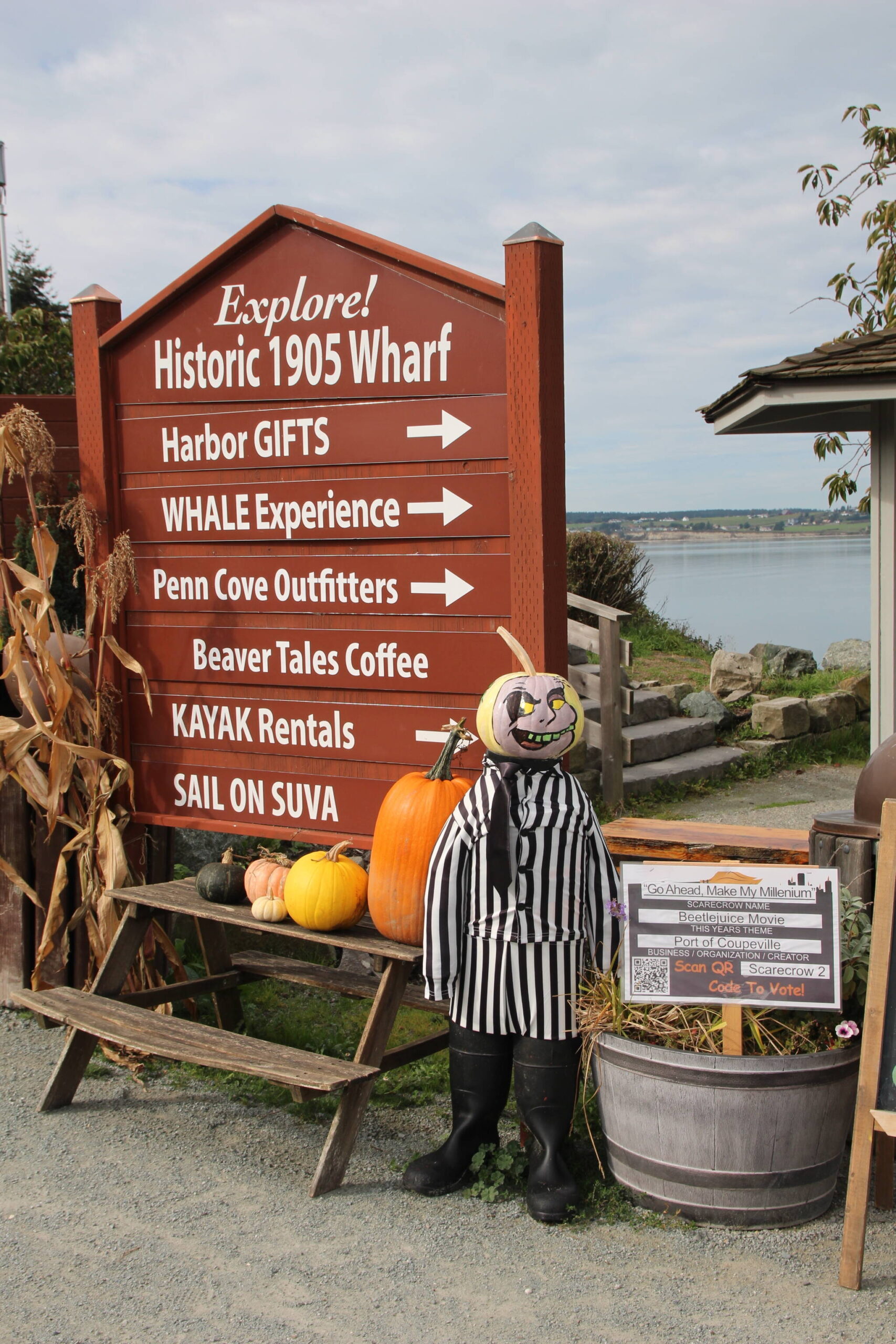 Photo by Luisa Loi
The Port of Coupeville’s display welcomes visitors to the Wharf.