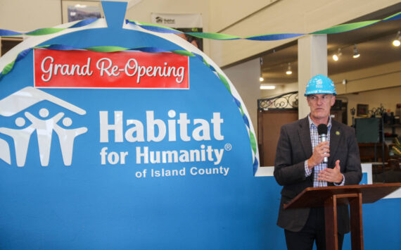 Photo by Luisa Loi
Rick Larsen attended Habitat for Humanity's grand reopening of the store on Pioneer Way, a building he secured $2 million for.