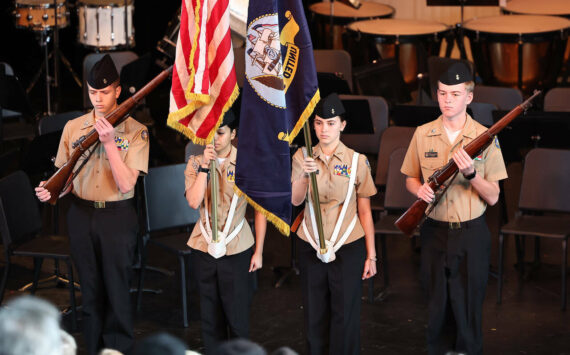 File photo
Members of the JROTC kick of Oak Harbor’s Veteran’s Day services.