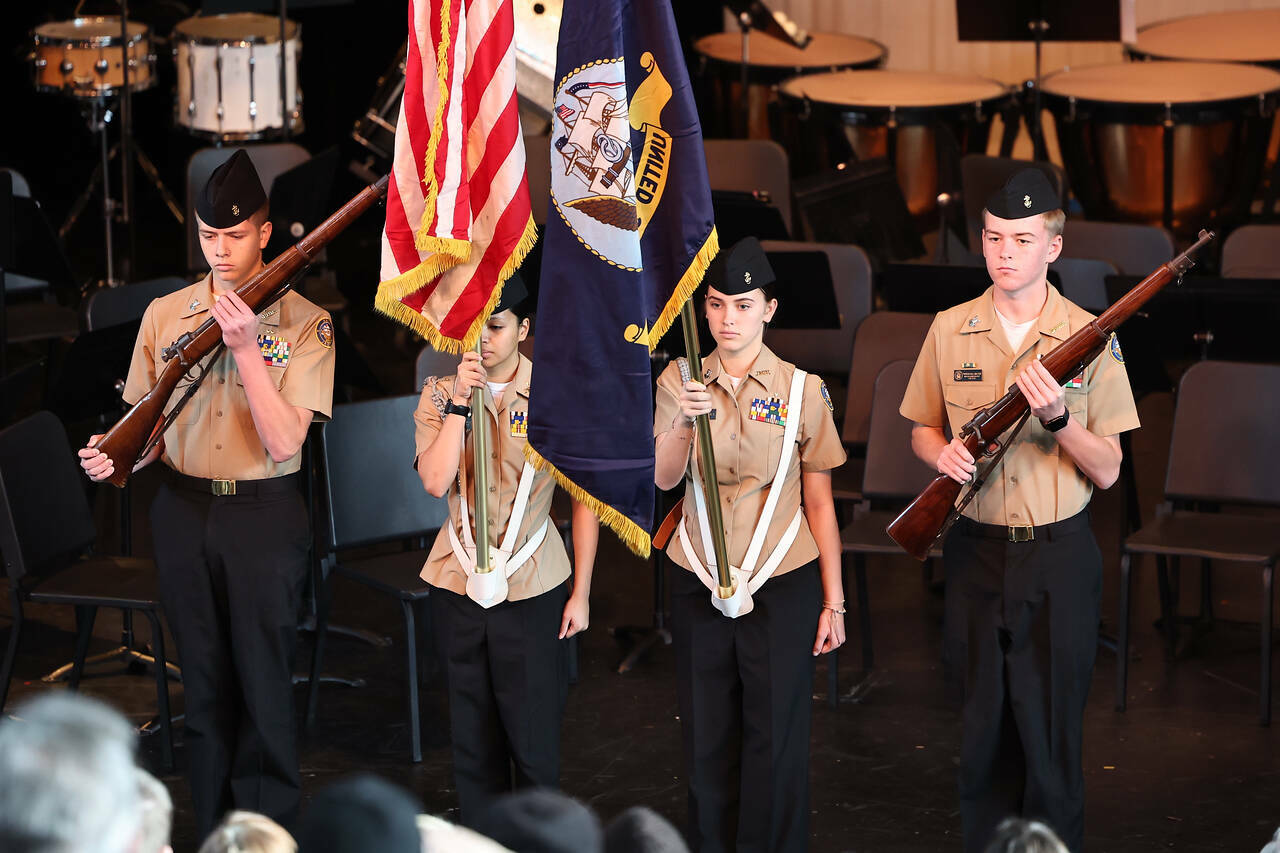 File photo
Members of the JROTC kick of Oak Harbor’s Veteran’s Day services.