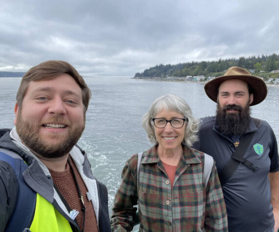 <p>Linda, Ben and Tony recently experienced how easy it is to take public transportation from Whidbey Island to Seattle and home again – stress-free! Courtesy Island Transit</p>