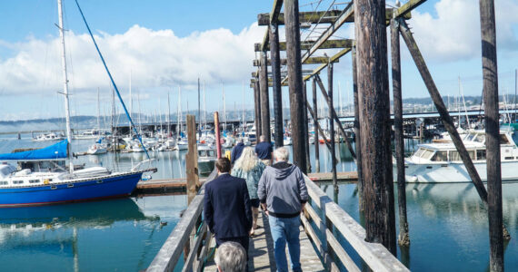 City staff tour the Oak Harbor Marina. (Photo by Sam Fletcher)