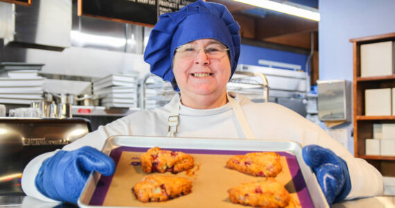 Photo by Luisa Loi
Teri Harget holds some freshly-baked scones.