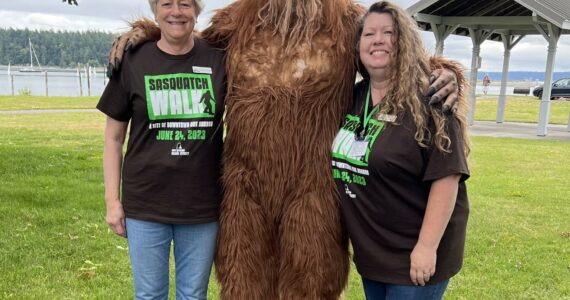 Photo provided
Margaret Livermore and Teresa Bisaw hang out with Sasquatch.